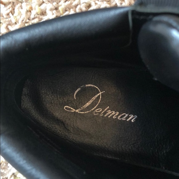 Delman black leather and suede sneakers sz9 - Picture 4 of 7